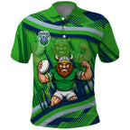Canberra Raiders Rugby Mascot Polo Shirt Fierce Athlete Graphic in Sports Style