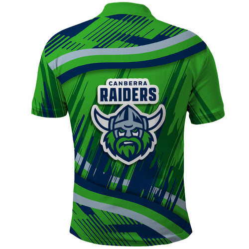 Canberra Raiders Rugby Mascot Polo Shirt Fierce Athlete Graphic in Sports Style