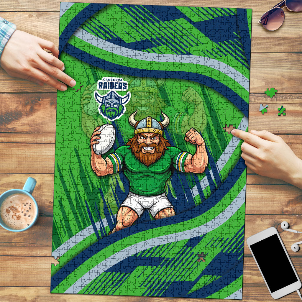 Canberra Raiders Rugby Mascot Puzzle Fierce Athlete Graphic in Sports Style