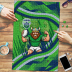 Canberra Raiders Rugby Mascot Puzzle Fierce Athlete Graphic in Sports Style