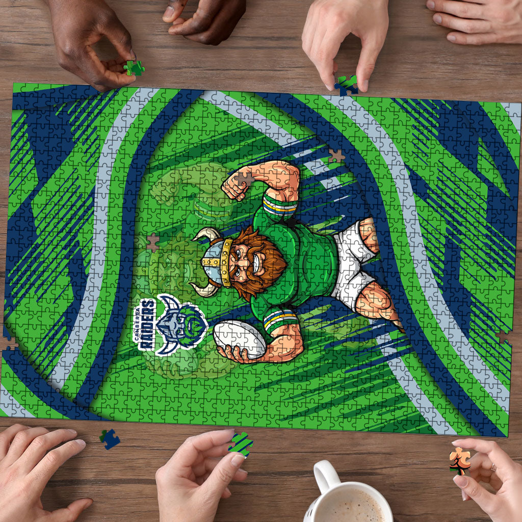 Canberra Raiders Rugby Mascot Puzzle Fierce Athlete Graphic in Sports Style