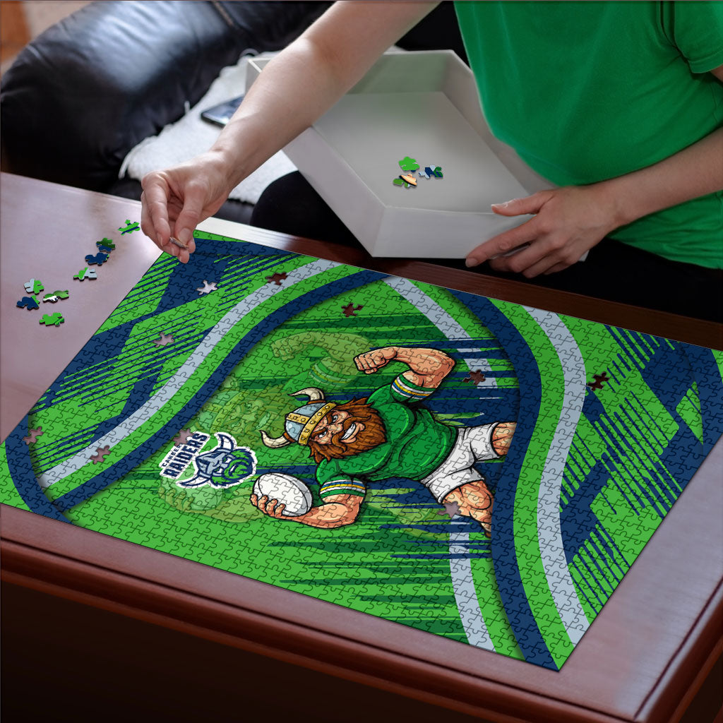Canberra Raiders Rugby Mascot Puzzle Fierce Athlete Graphic in Sports Style