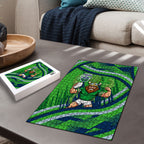 Canberra Raiders Rugby Mascot Puzzle Fierce Athlete Graphic in Sports Style