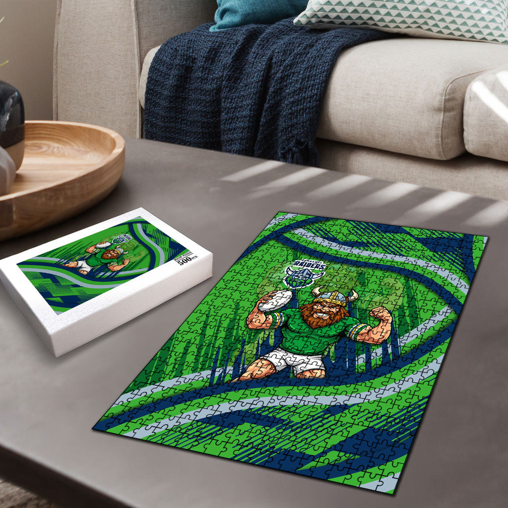 Canberra Raiders Rugby Mascot Puzzle Fierce Athlete Graphic in Sports Style