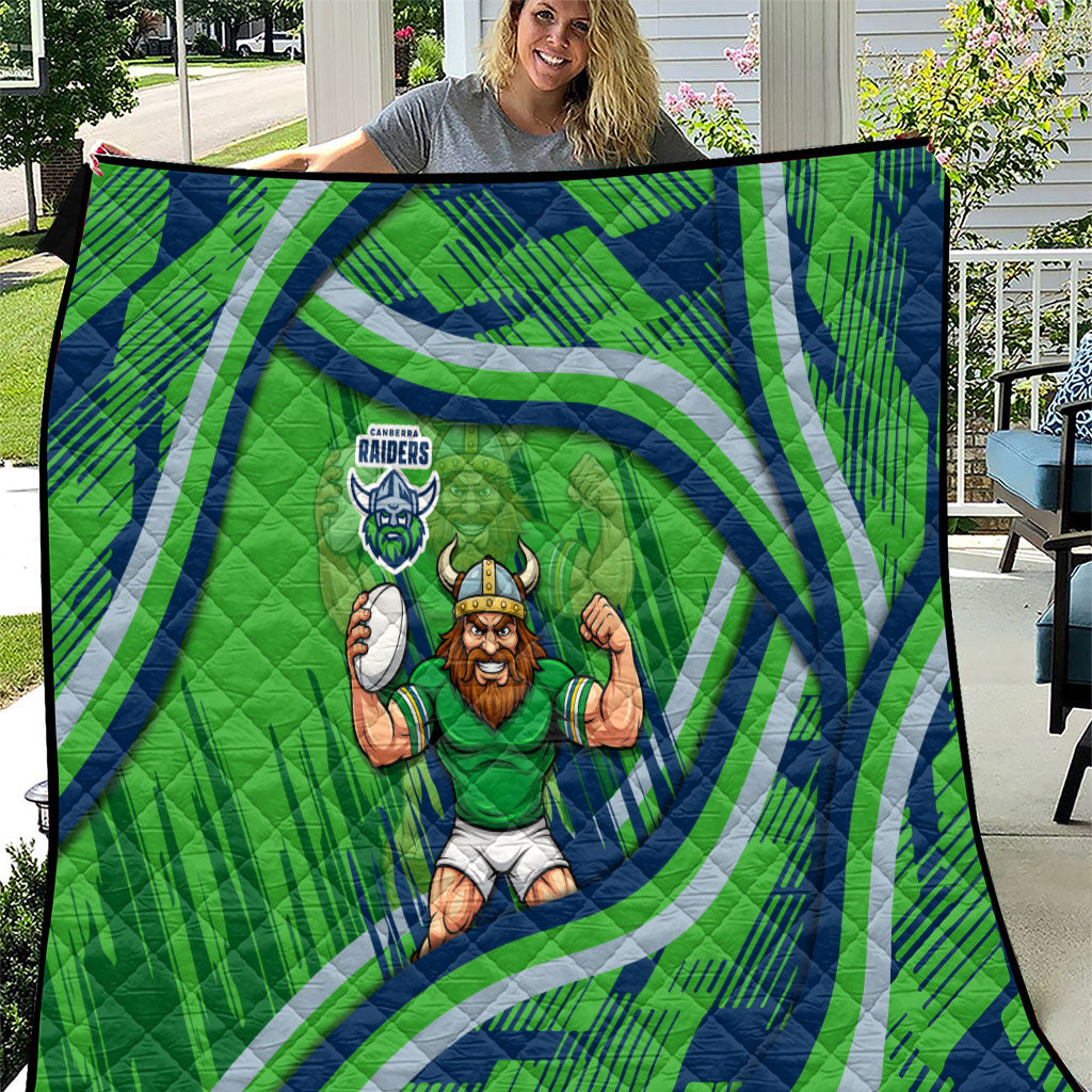Canberra Raiders Rugby Mascot Quilt Fierce Athlete Graphic in Sports Style