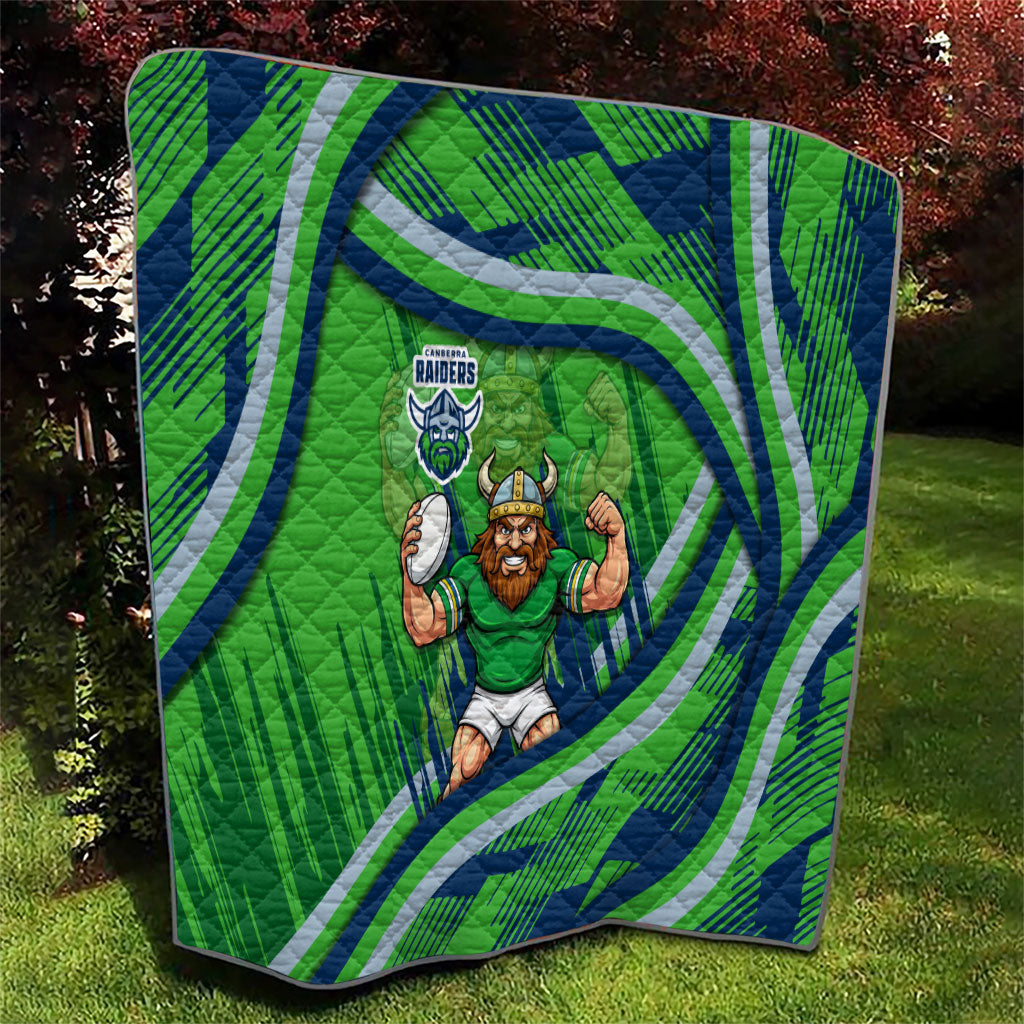Canberra Raiders Rugby Mascot Quilt Fierce Athlete Graphic in Sports Style