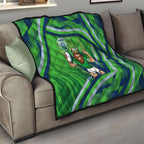 Canberra Raiders Rugby Mascot Quilt Fierce Athlete Graphic in Sports Style