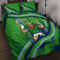 Canberra Raiders Rugby Mascot Quilt Bed Set Fierce Athlete Graphic in Sports Style