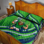 Canberra Raiders Rugby Mascot Quilt Bed Set Fierce Athlete Graphic in Sports Style