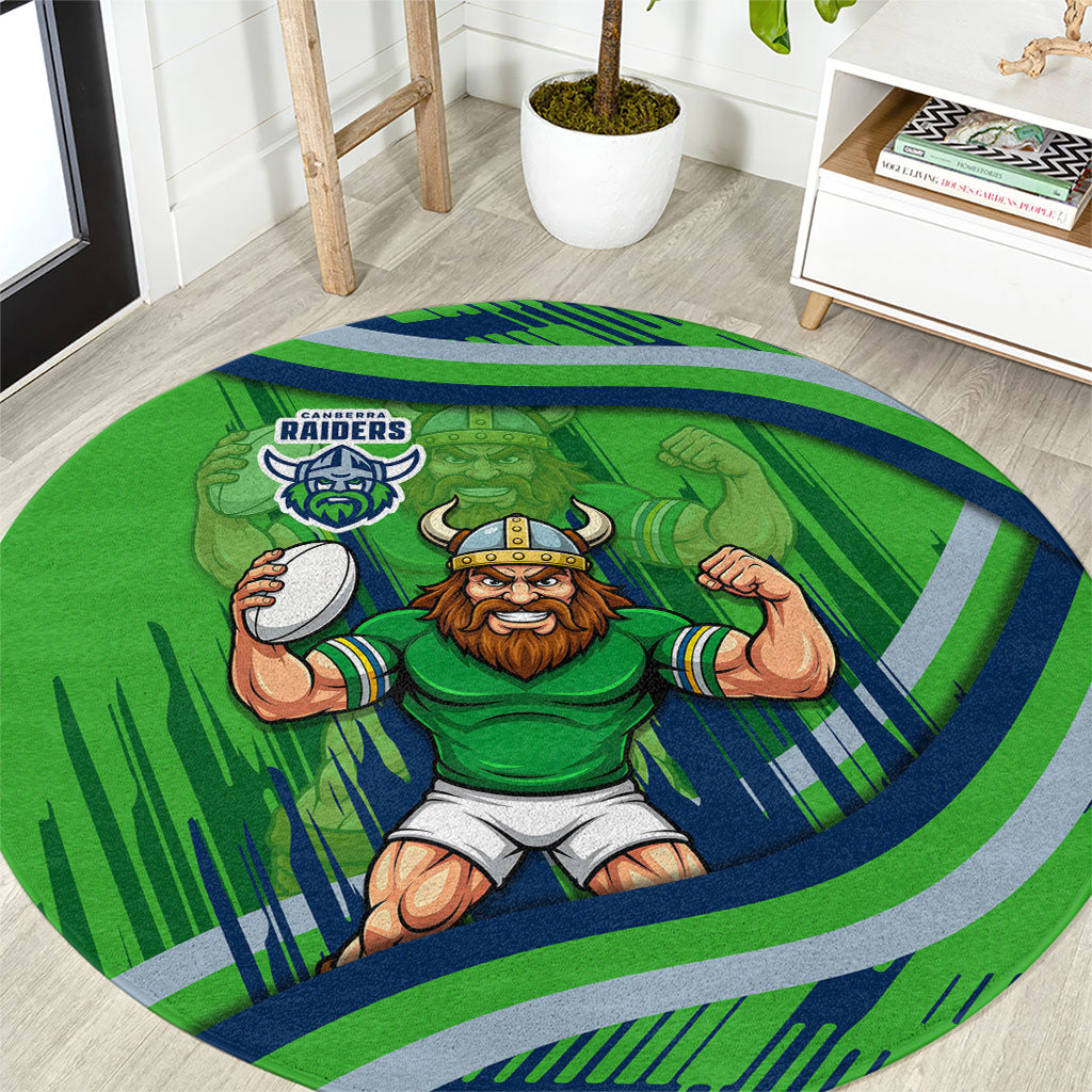 Canberra Raiders Rugby Mascot Round Carpet Fierce Athlete Graphic in Sports Style