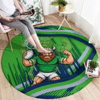 Canberra Raiders Rugby Mascot Round Carpet Fierce Athlete Graphic in Sports Style