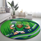 Canberra Raiders Rugby Mascot Round Carpet Fierce Athlete Graphic in Sports Style