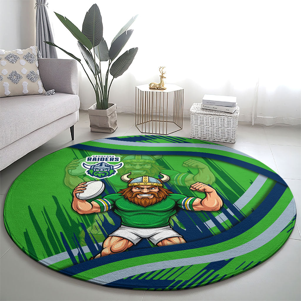 Canberra Raiders Rugby Mascot Round Carpet Fierce Athlete Graphic in Sports Style