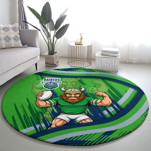 Canberra Raiders Rugby Mascot Round Carpet Fierce Athlete Graphic in Sports Style