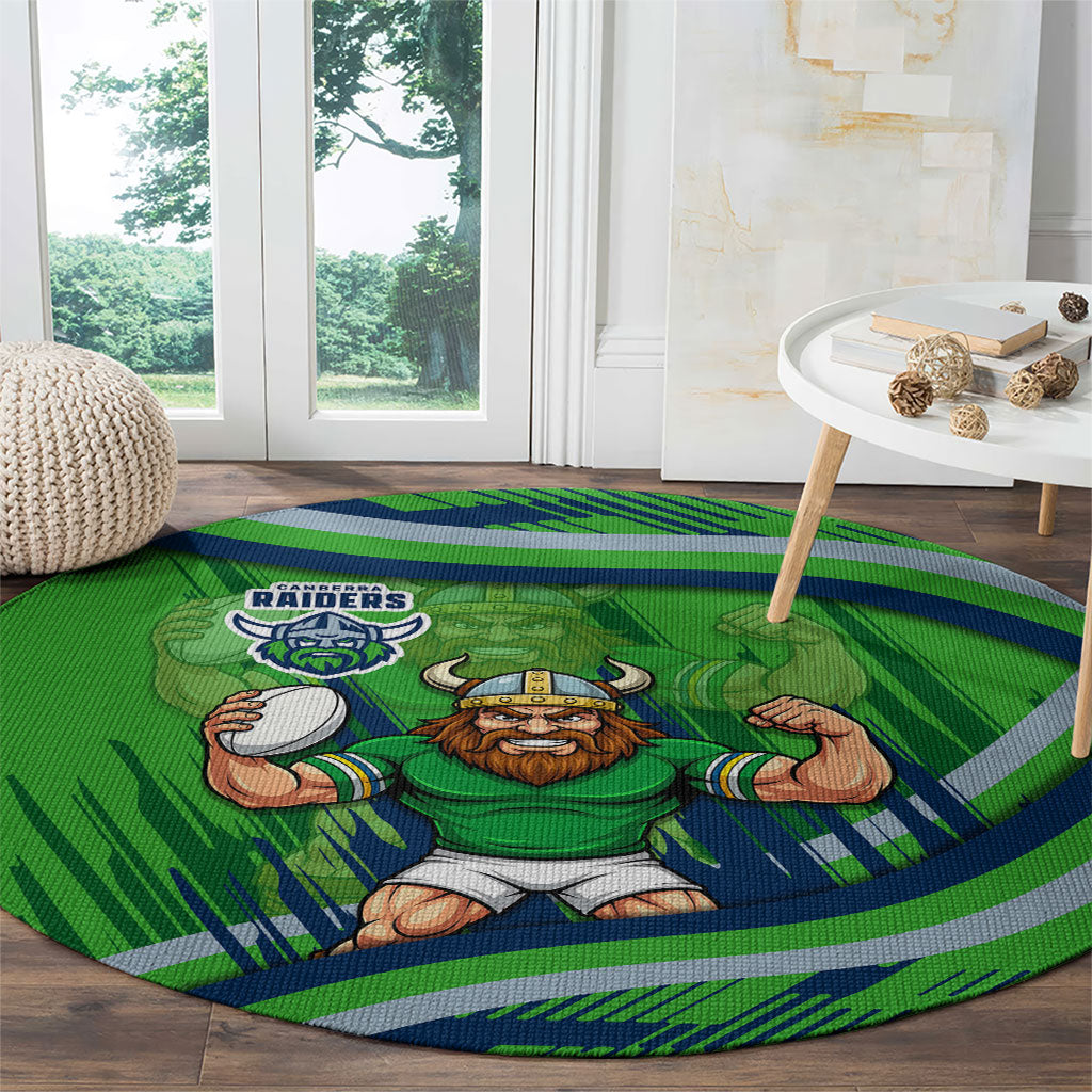 Canberra Raiders Rugby Mascot Round Carpet Fierce Athlete Graphic in Sports Style