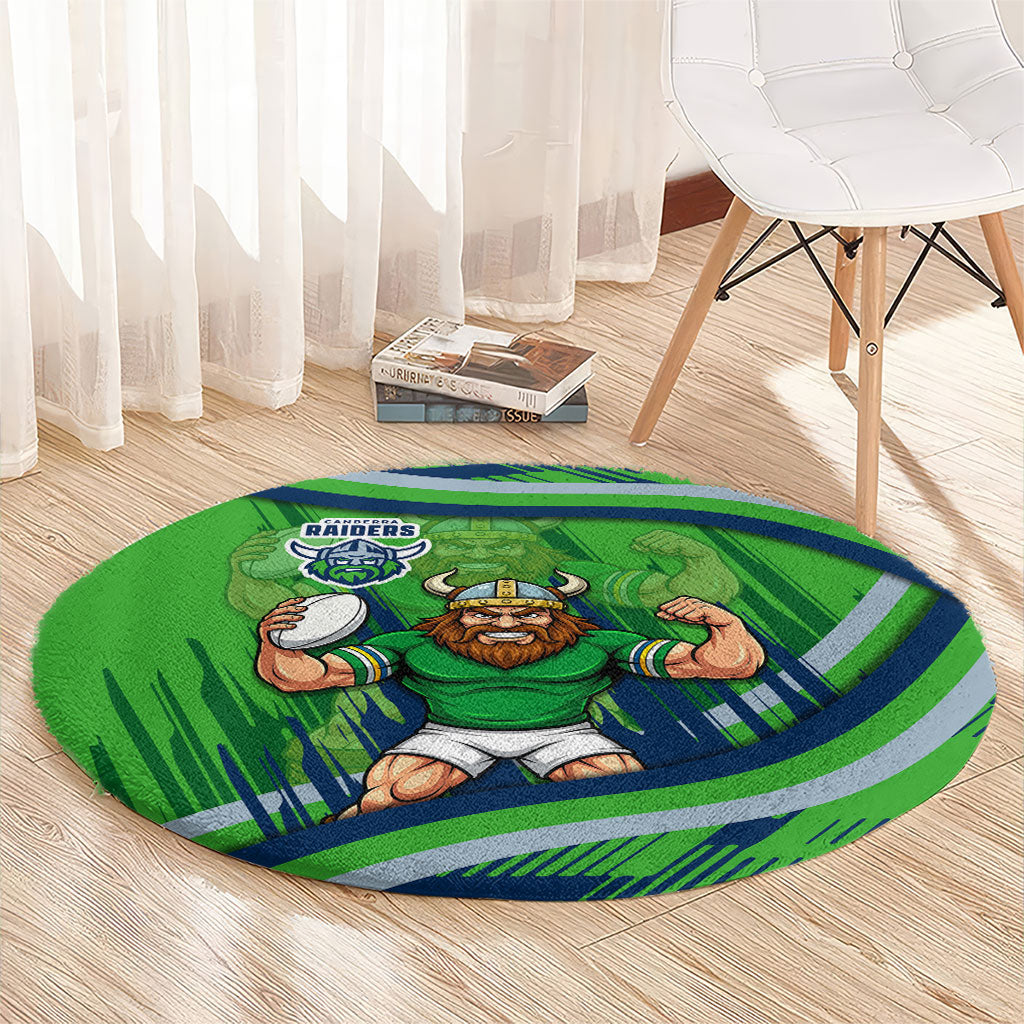 Canberra Raiders Rugby Mascot Round Carpet Fierce Athlete Graphic in Sports Style