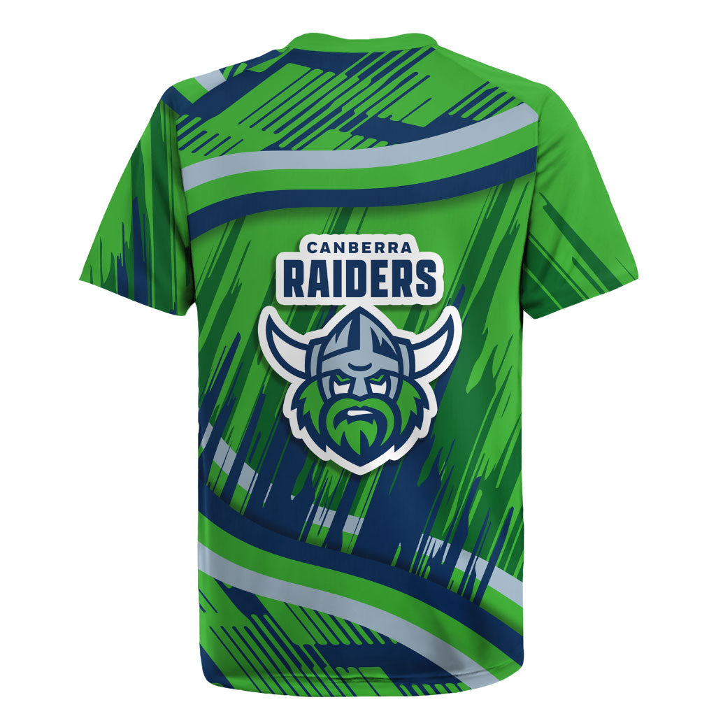 Canberra Raiders Rugby Mascot Rugby Jersey Fierce Athlete Graphic in Sports Style