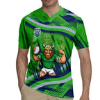 Canberra Raiders Rugby Mascot Rugby Jersey Fierce Athlete Graphic in Sports Style