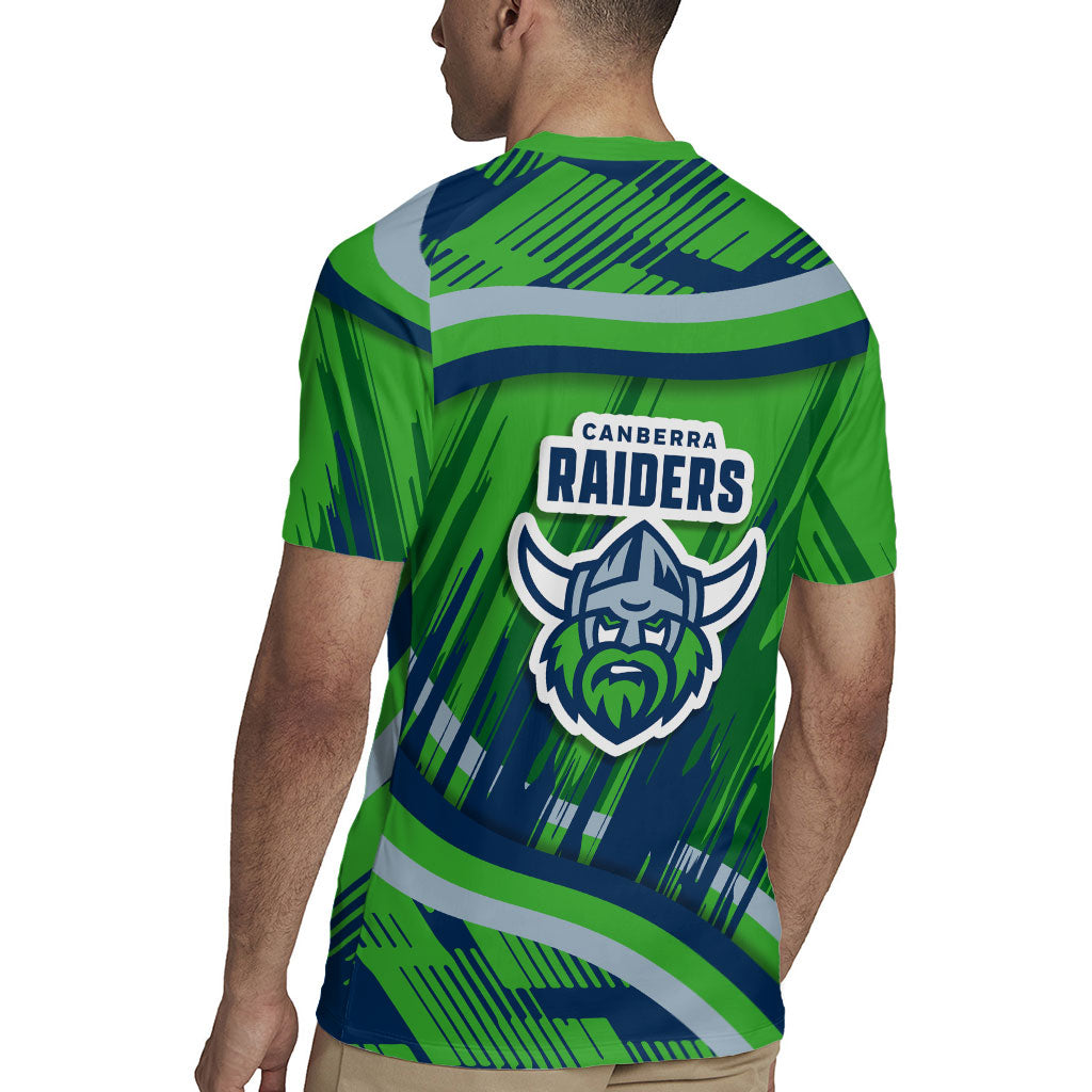 Canberra Raiders Rugby Mascot Rugby Jersey Fierce Athlete Graphic in Sports Style