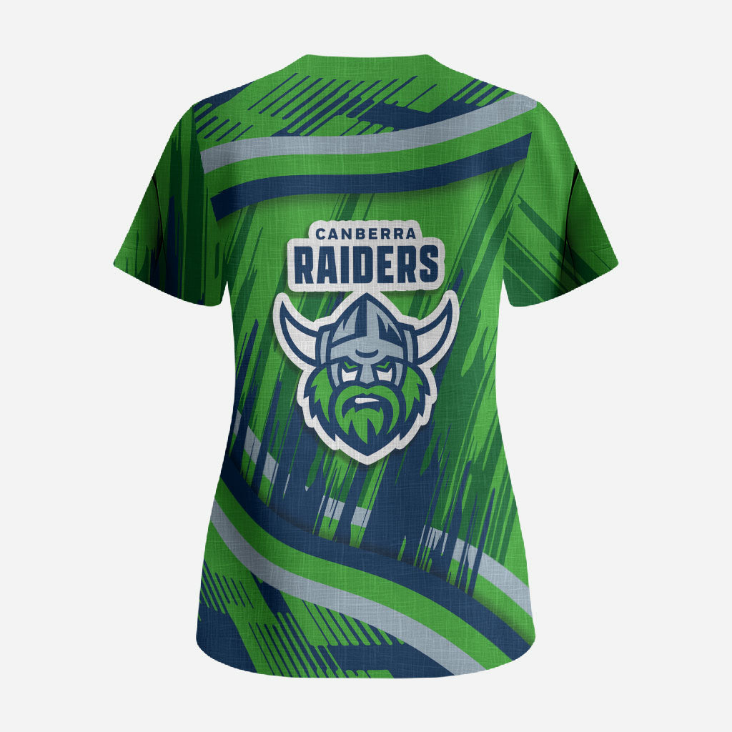 Canberra Raiders Rugby Mascot Scrub Top Fierce Athlete Graphic in Sports Style
