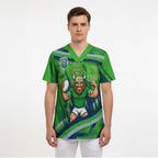 Canberra Raiders Rugby Mascot Scrub Top Fierce Athlete Graphic in Sports Style