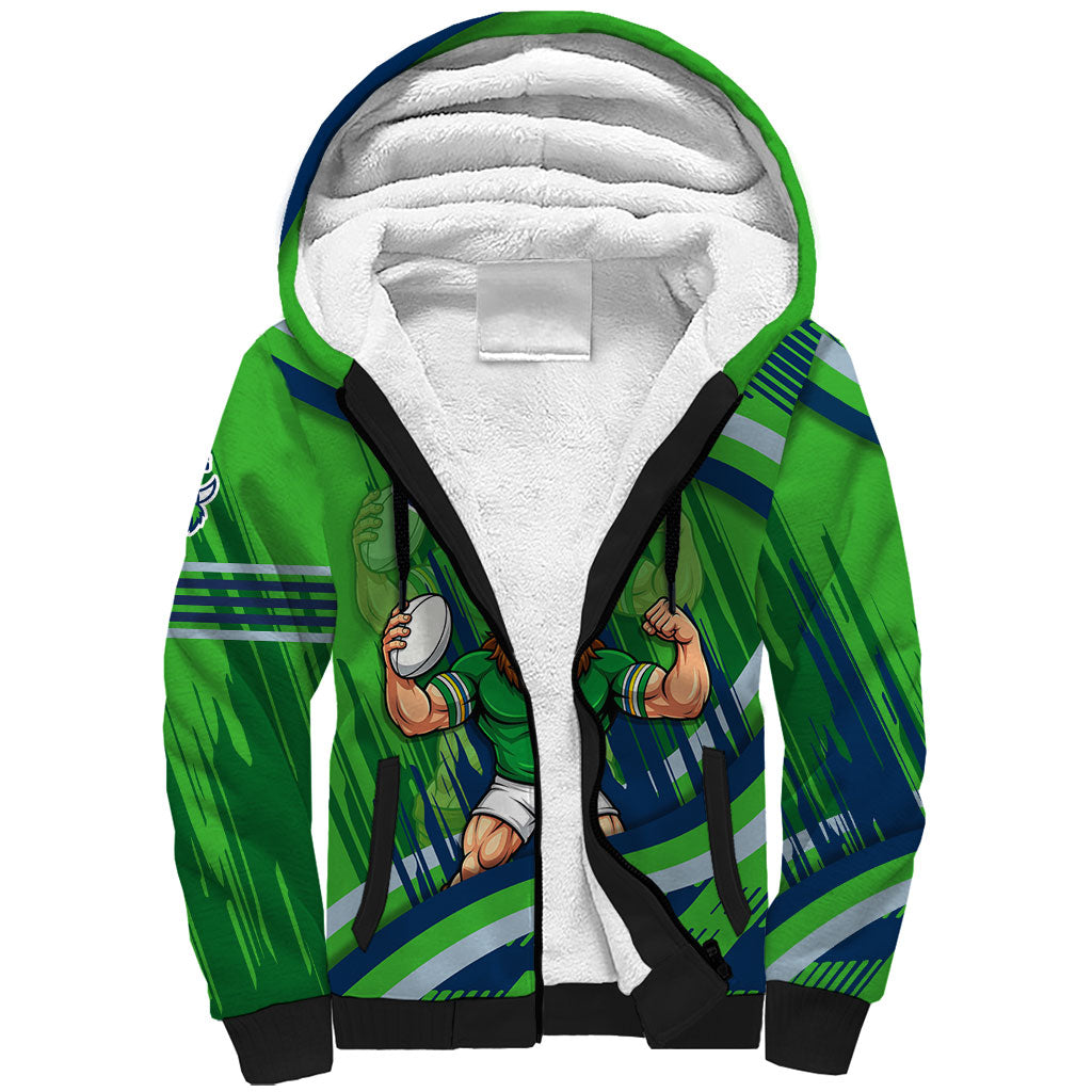 Canberra Raiders Rugby Mascot Sherpa Hoodie Fierce Athlete Graphic in Sports Style