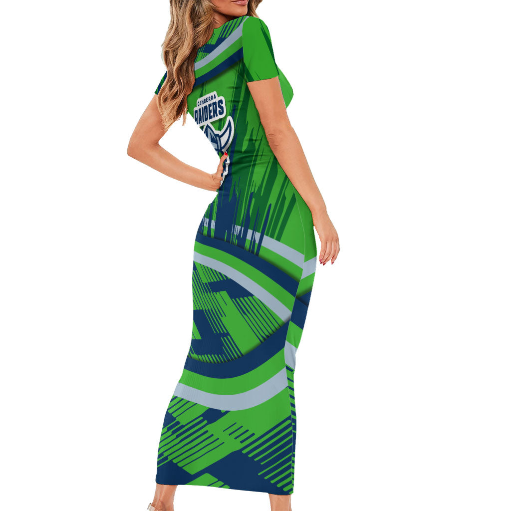 Canberra Raiders Rugby Mascot Short Sleeve Bodycon Dress Fierce Athlete Graphic in Sports Style