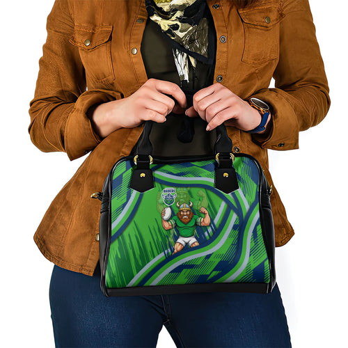 Canberra Raiders Rugby Mascot Shoulder Handbag Fierce Athlete Graphic in Sports Style