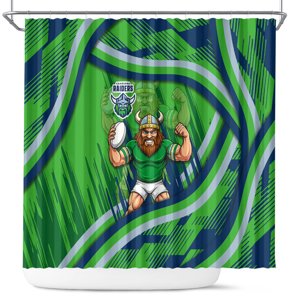 Canberra Raiders Rugby Mascot Shower Curtain Fierce Athlete Graphic in Sports Style