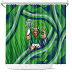 Canberra Raiders Rugby Mascot Shower Curtain Fierce Athlete Graphic in Sports Style