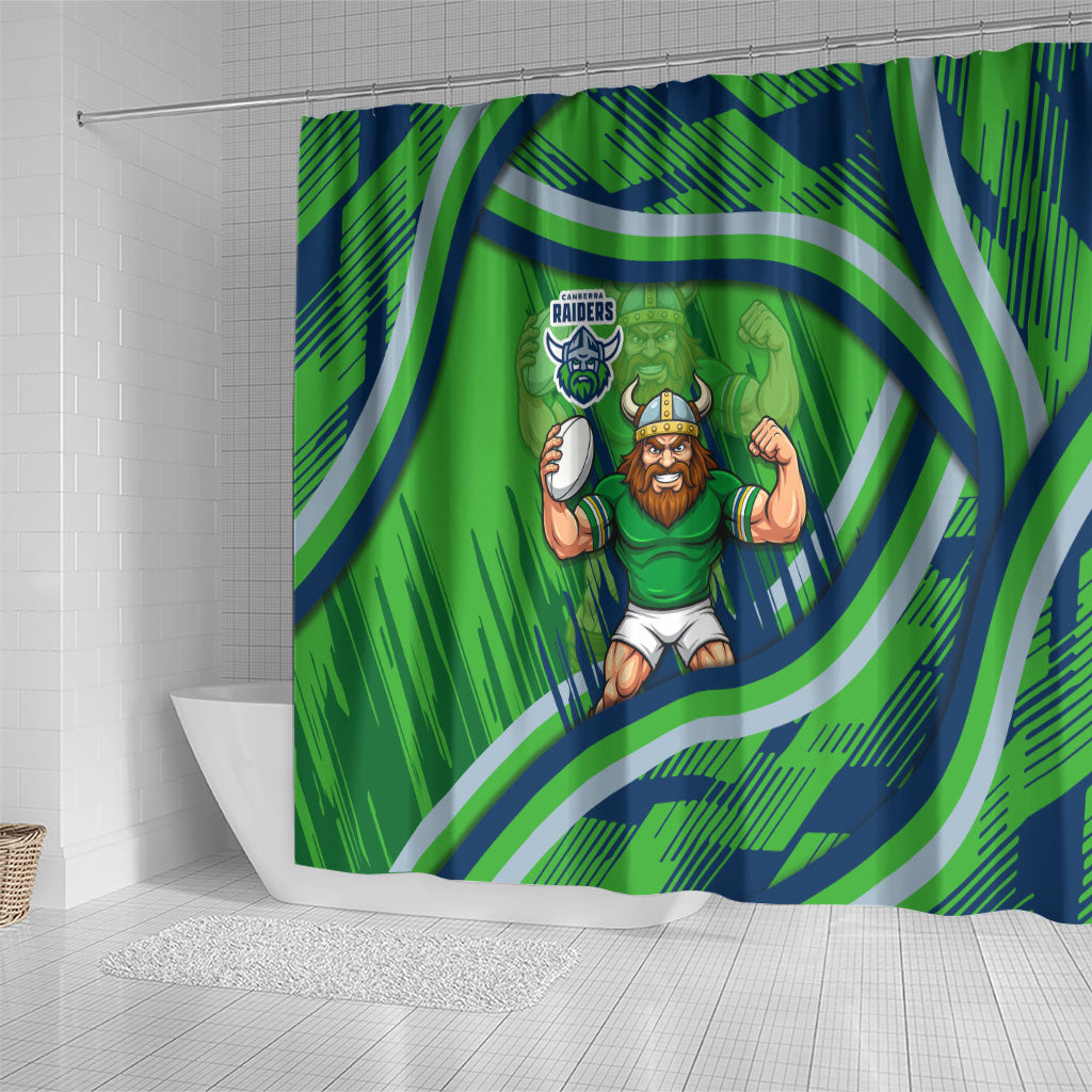 Canberra Raiders Rugby Mascot Shower Curtain Fierce Athlete Graphic in Sports Style