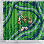 Canberra Raiders Rugby Mascot Shower Curtain Fierce Athlete Graphic in Sports Style