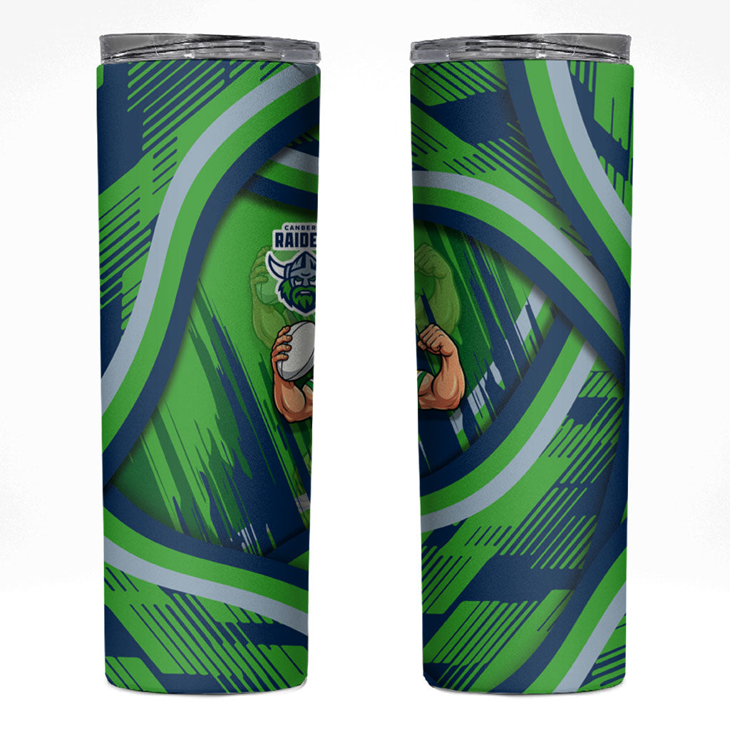 Canberra Raiders Rugby Mascot Skinny Tumbler Fierce Athlete Graphic in Sports Style