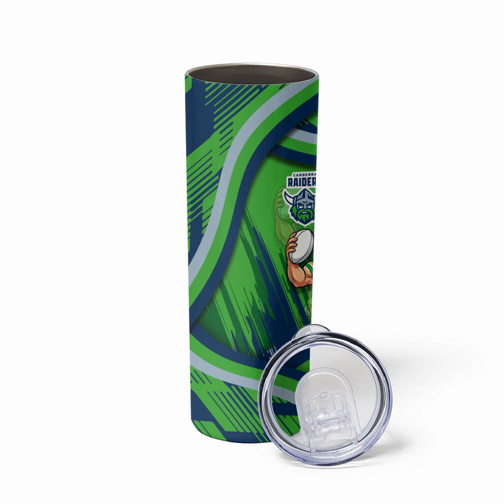 Canberra Raiders Rugby Mascot Skinny Tumbler Fierce Athlete Graphic in Sports Style