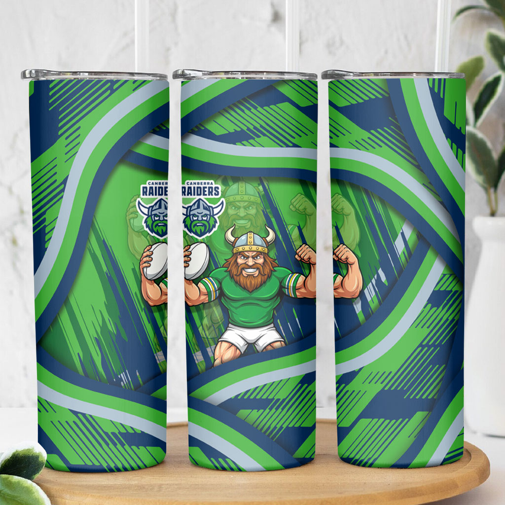 Canberra Raiders Rugby Mascot Skinny Tumbler Fierce Athlete Graphic in Sports Style