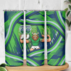 Canberra Raiders Rugby Mascot Skinny Tumbler Fierce Athlete Graphic in Sports Style