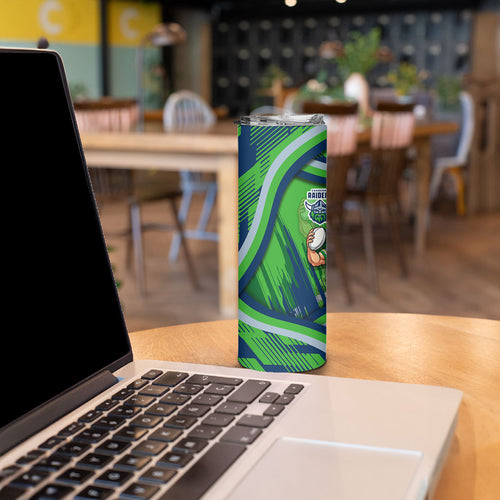 Canberra Raiders Rugby Mascot Skinny Tumbler Fierce Athlete Graphic in Sports Style