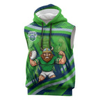 Canberra Raiders Rugby Mascot Sleeveless Hoodie Fierce Athlete Graphic in Sports Style