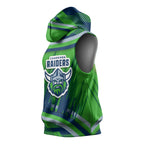 Canberra Raiders Rugby Mascot Sleeveless Hoodie Fierce Athlete Graphic in Sports Style