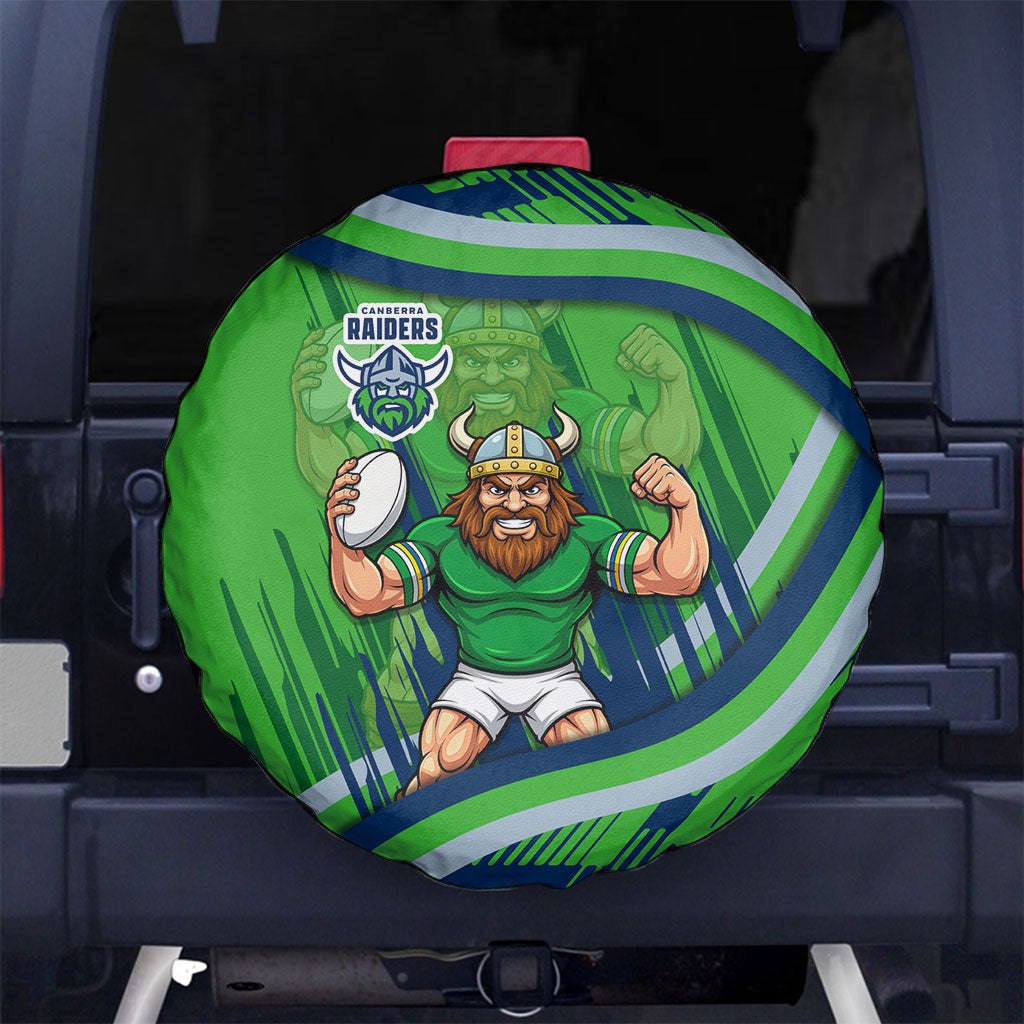 Canberra Raiders Rugby Mascot Spare Tire Cover Fierce Athlete Graphic in Sports Style