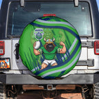 Canberra Raiders Rugby Mascot Spare Tire Cover Fierce Athlete Graphic in Sports Style