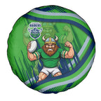 Canberra Raiders Rugby Mascot Spare Tire Cover Fierce Athlete Graphic in Sports Style