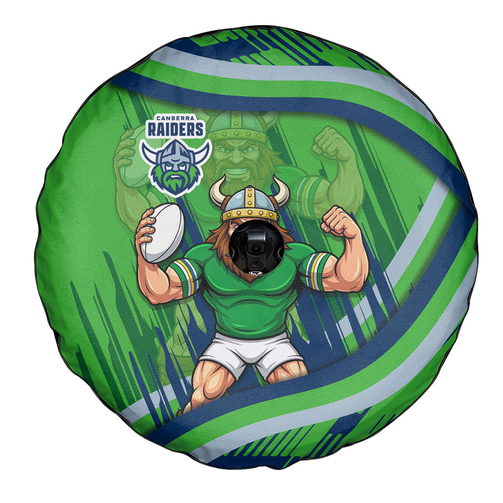 Canberra Raiders Rugby Mascot Spare Tire Cover Fierce Athlete Graphic in Sports Style