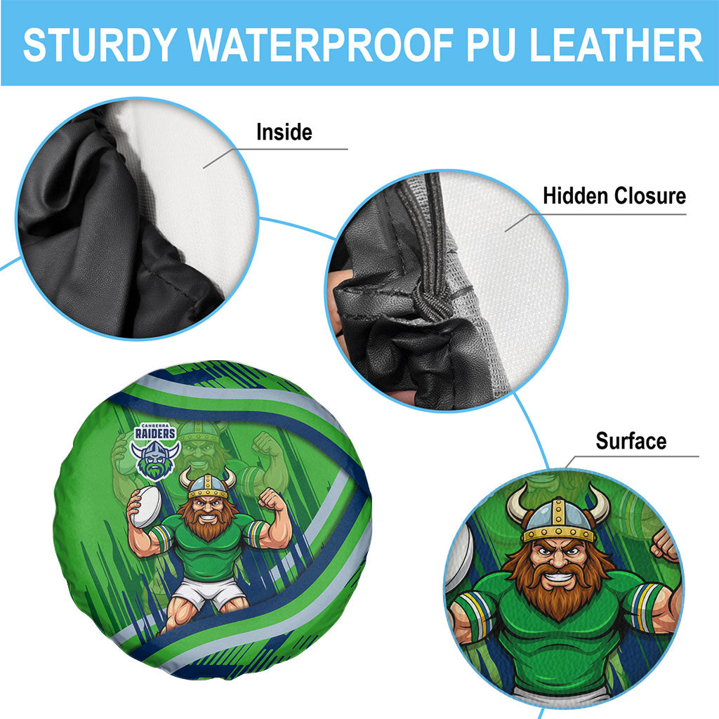 Canberra Raiders Rugby Mascot Spare Tire Cover Fierce Athlete Graphic in Sports Style