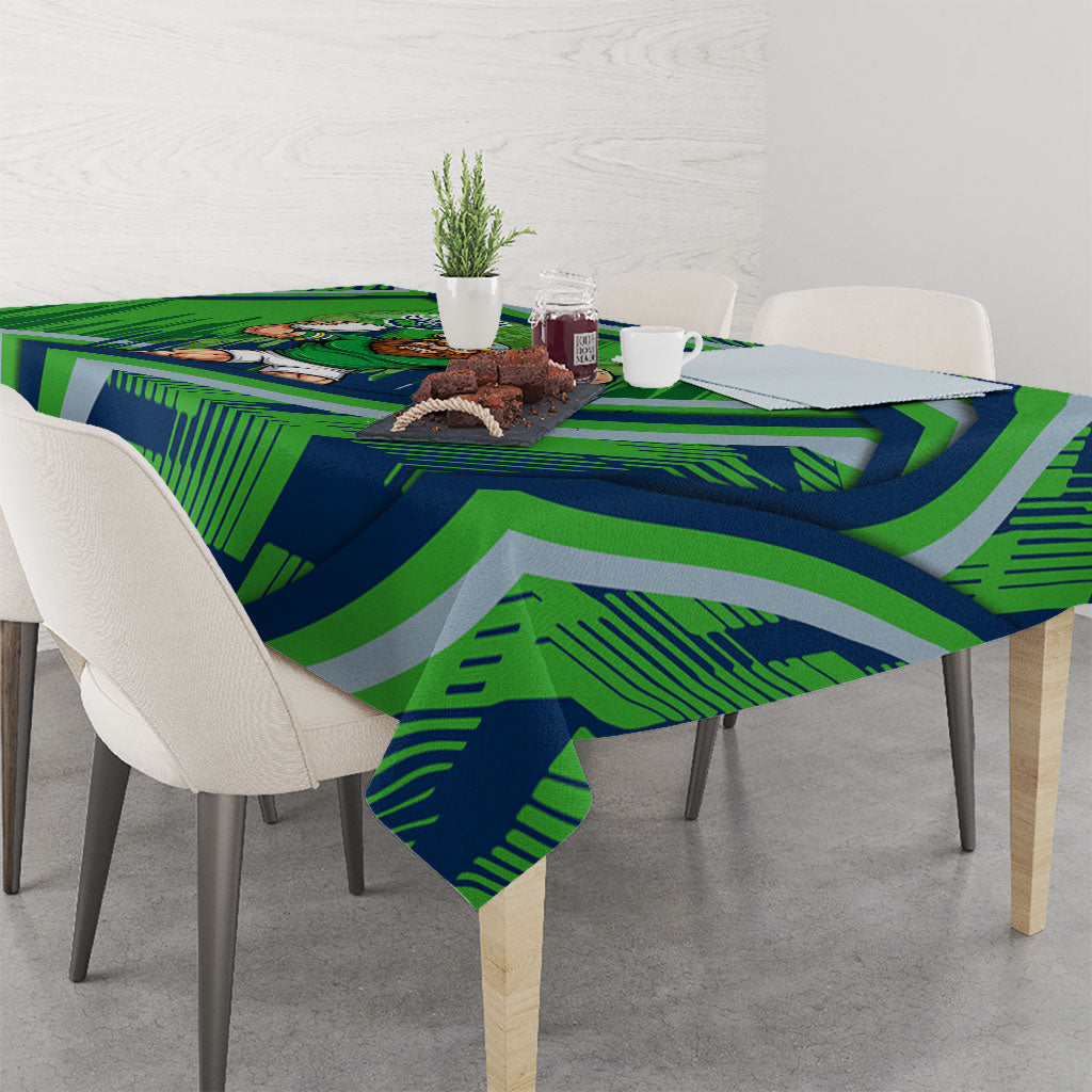 Canberra Raiders Rugby Mascot Tablecloth Fierce Athlete Graphic in Sports Style