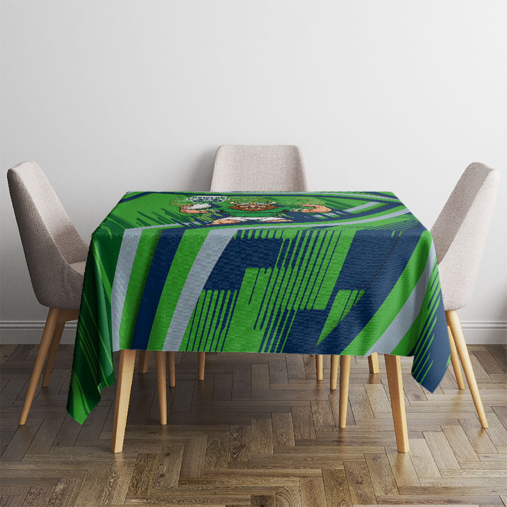 Canberra Raiders Rugby Mascot Tablecloth Fierce Athlete Graphic in Sports Style