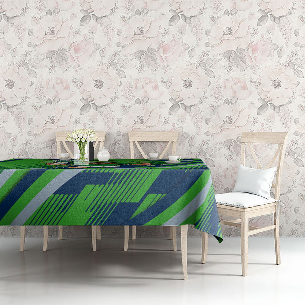 Canberra Raiders Rugby Mascot Tablecloth Fierce Athlete Graphic in Sports Style