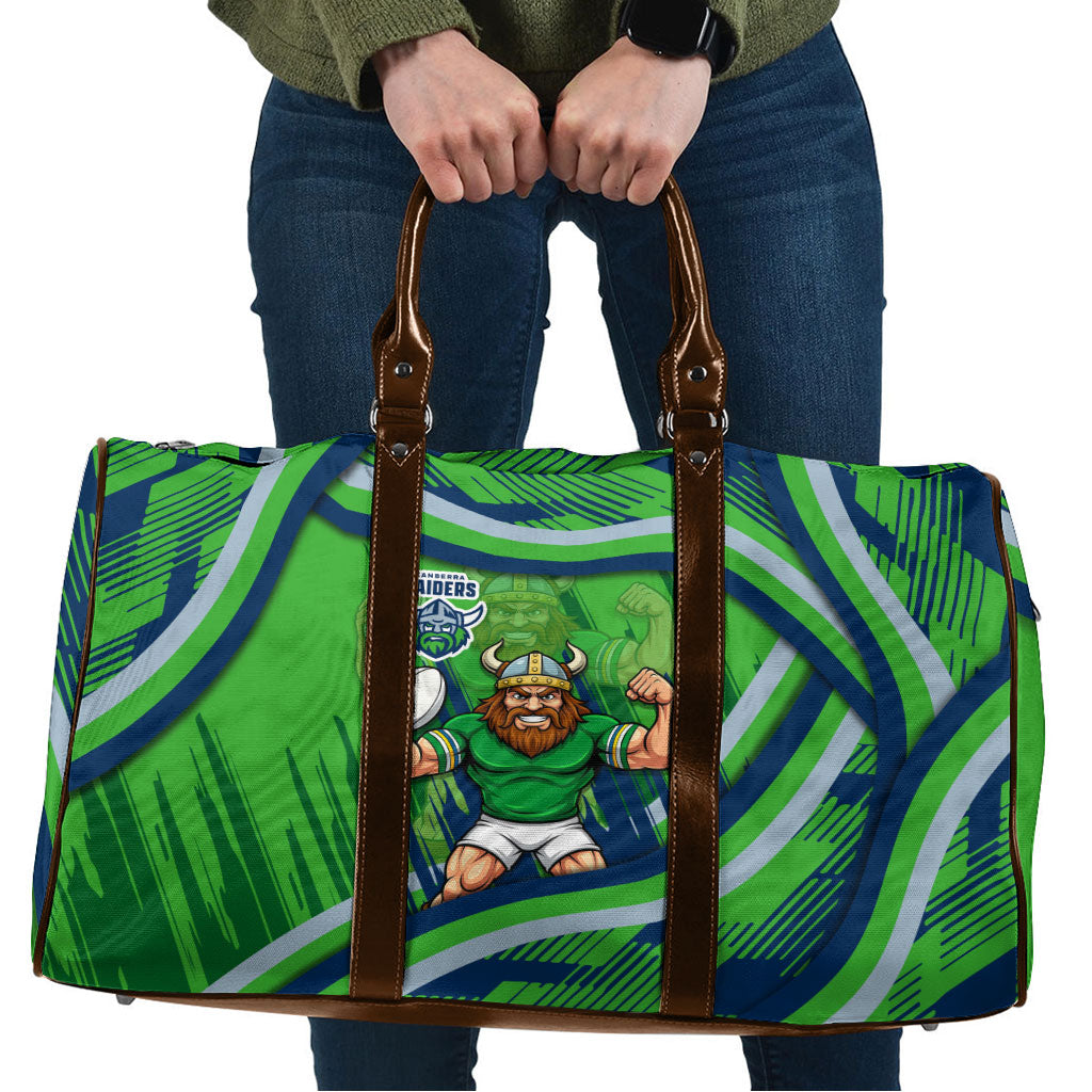 Canberra Raiders Rugby Mascot Travel Bag Fierce Athlete Graphic in Sports Style