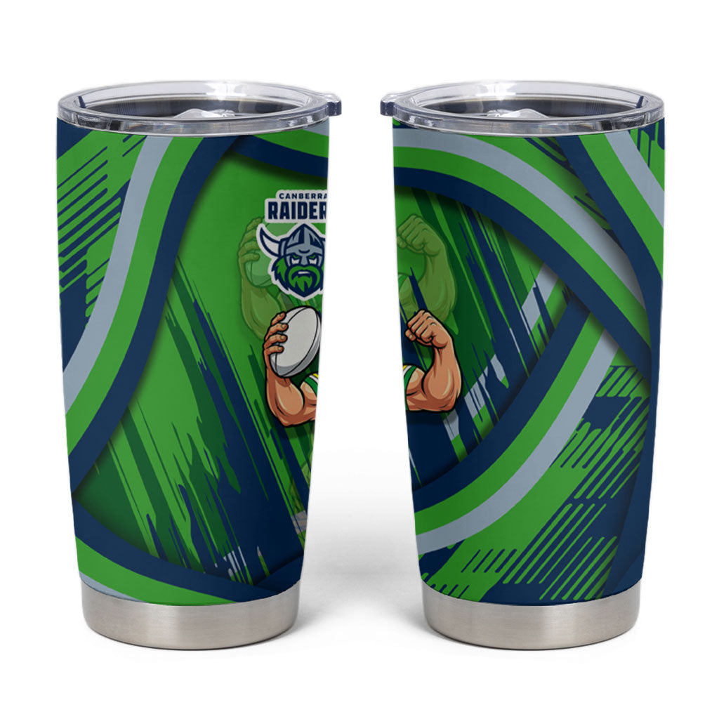 Canberra Raiders Rugby Mascot Tumbler Cup Fierce Athlete Graphic in Sports Style