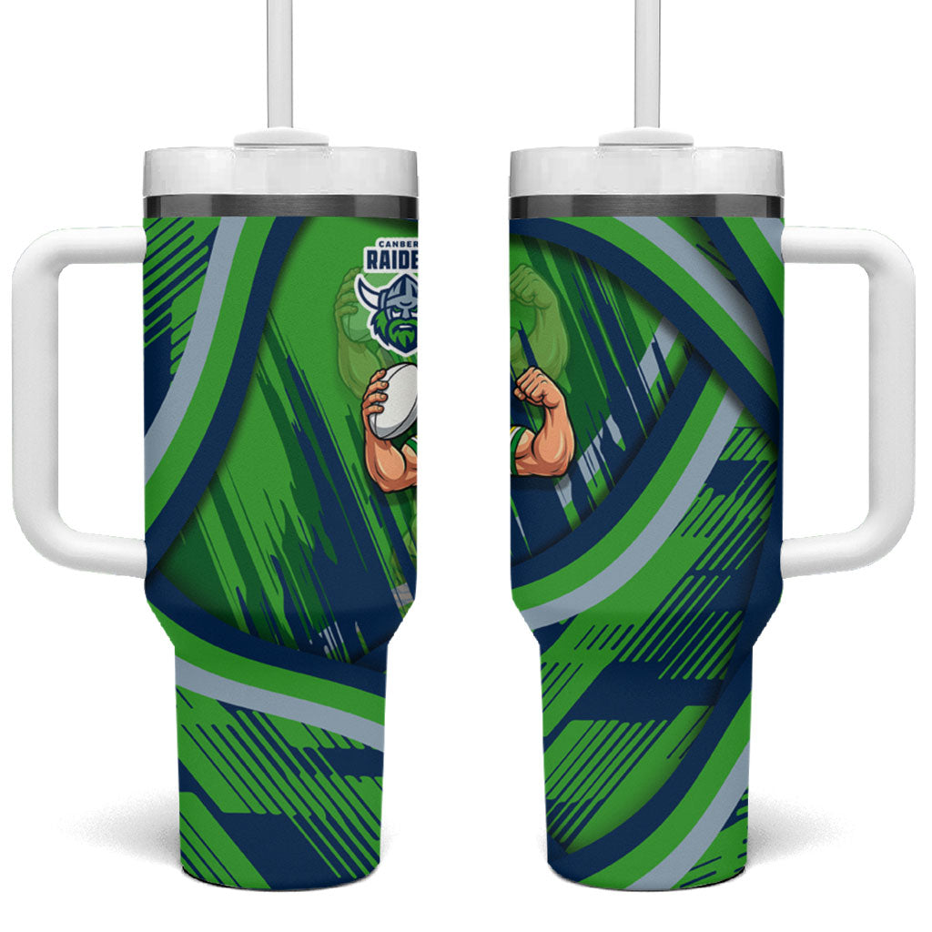 Canberra Raiders Rugby Mascot Tumbler With Handle Fierce Athlete Graphic in Sports Style
